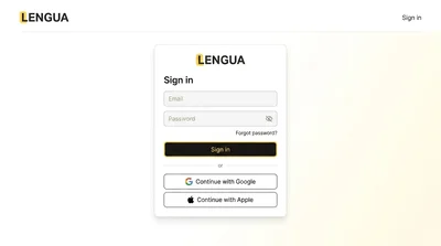 User Login Interface for Lengua App