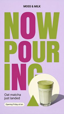 Now Pouring: New Oat Matcha Arrival Announcement