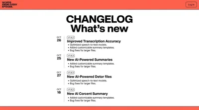 Changelog Update for AI Features and Improvements