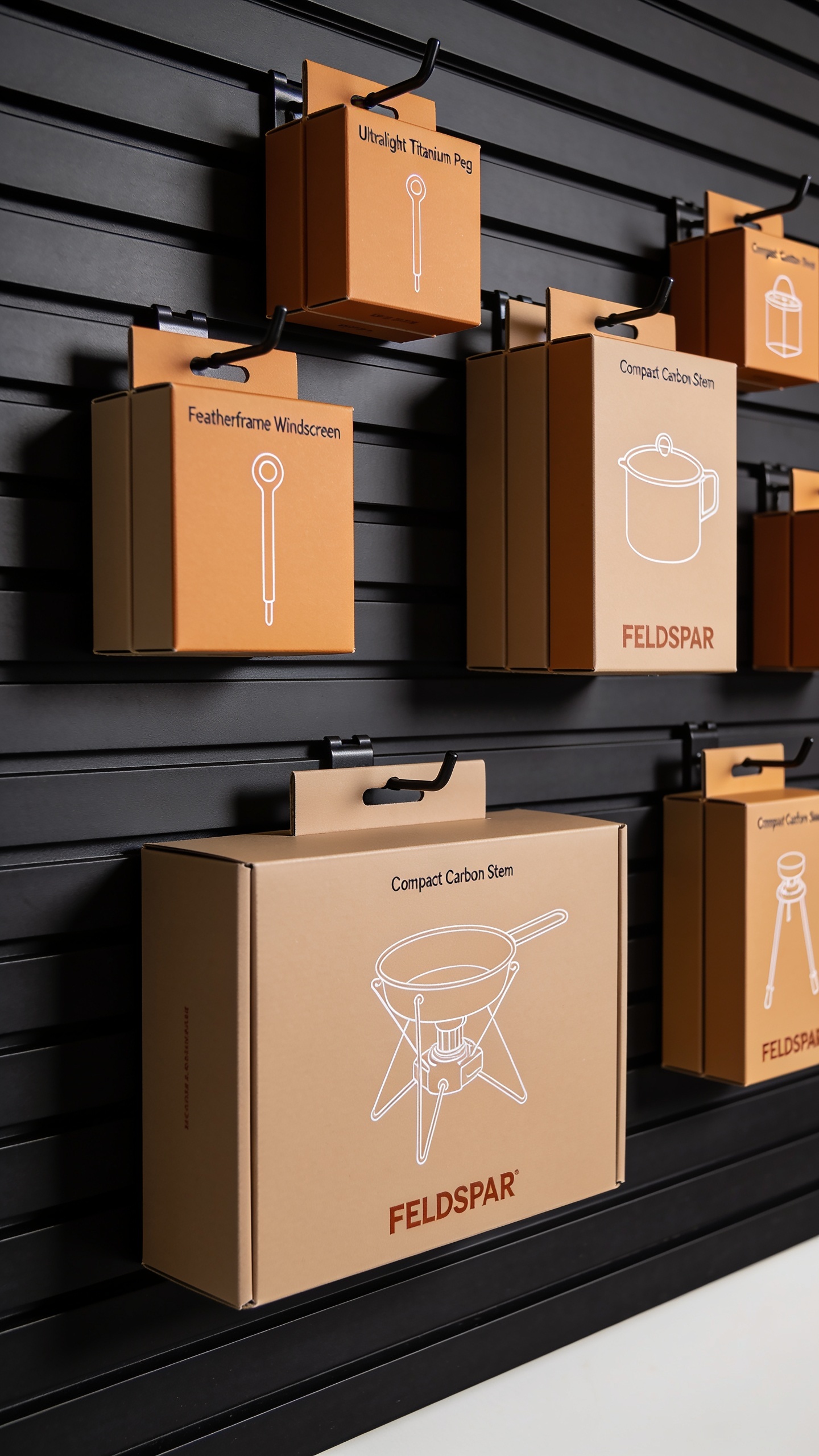 Display of Feldspar Outdoor Gear Packaging