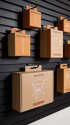 Display of Feldspar Outdoor Gear Packaging
