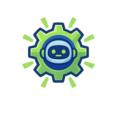Colorful Cartoon Astronaut Inside Gear Icon