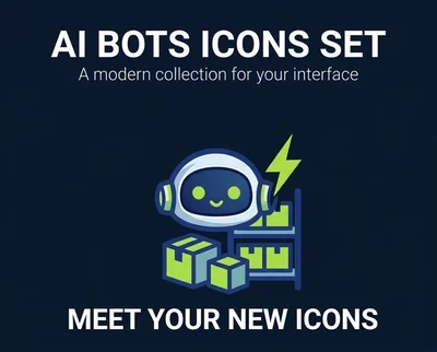Modern AI Bots Icons Set for Interface Design