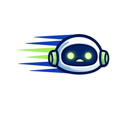 Colorful Cartoon Robot with Speed Lines