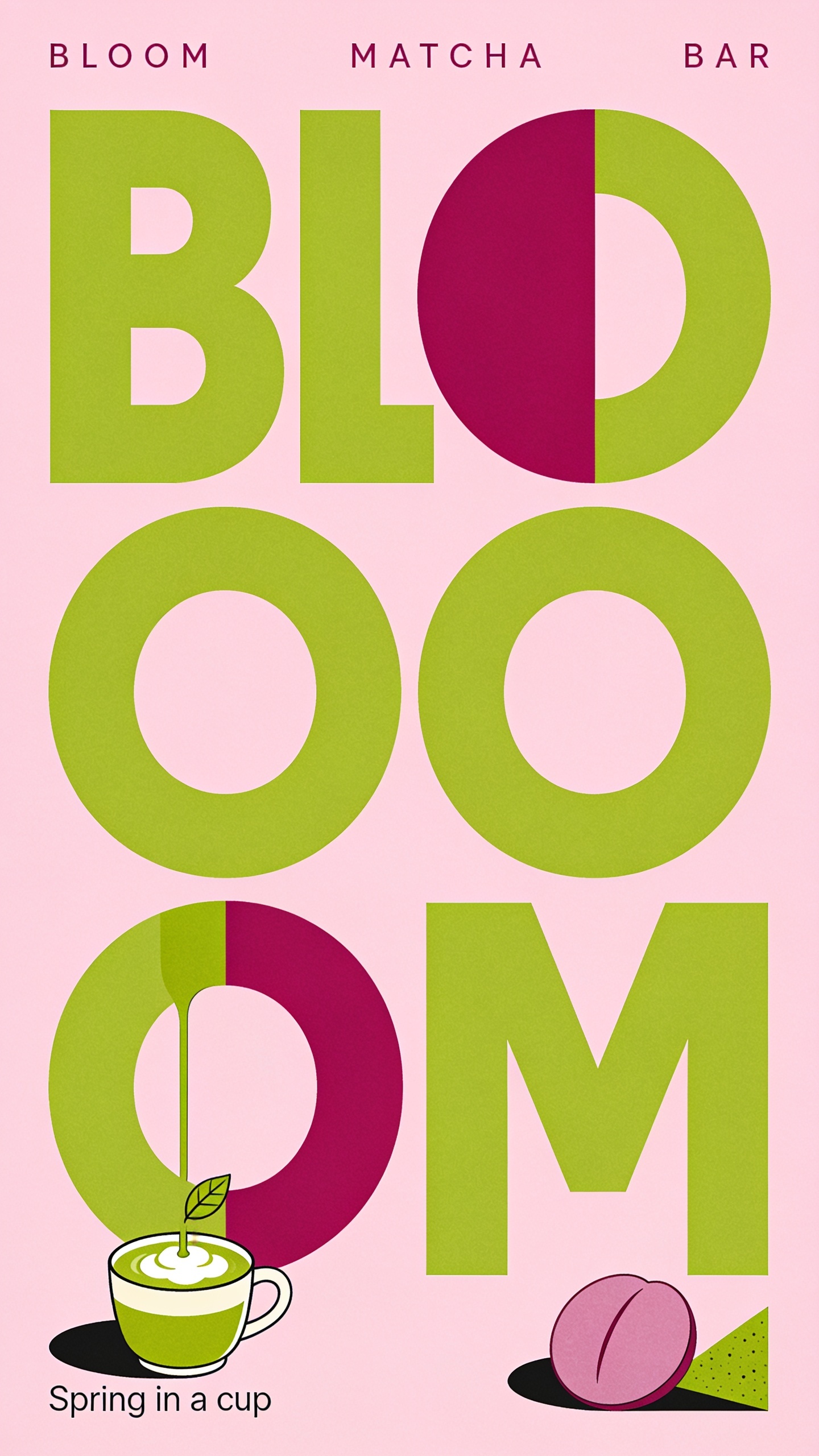 Vibrant Bloom Matcha Bar Promotional Design