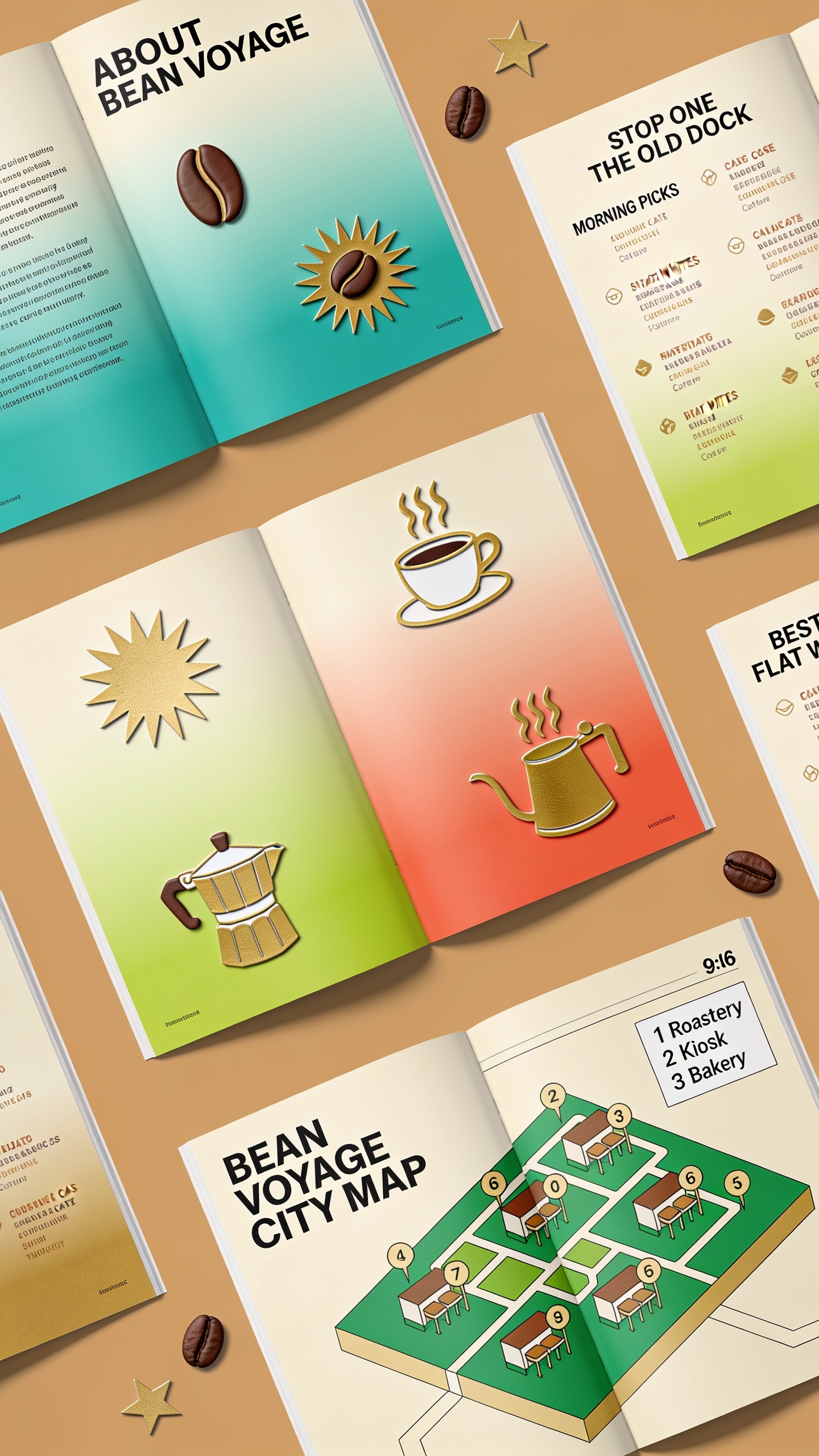 Creative Coffee Guide Layout with Illustrations