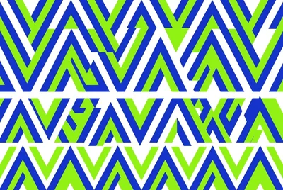 Vibrant Geometric Pattern in Blue and Green