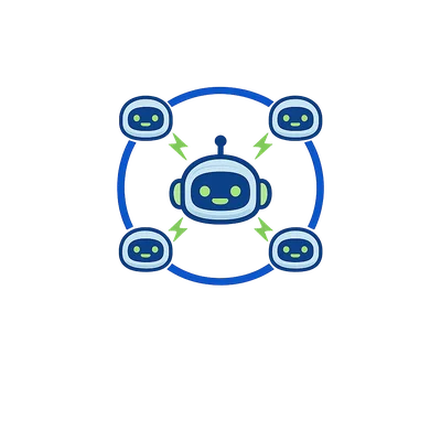Colorful Robot Graphic with Connectivity Theme