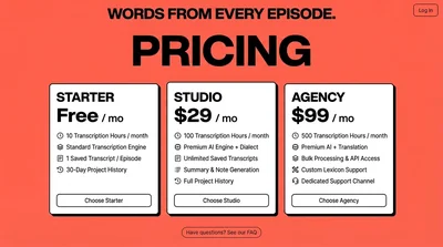 Pricing Plans for Transcription Services