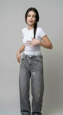 Casual Fashion Portrait of a Young Woman in Jeans