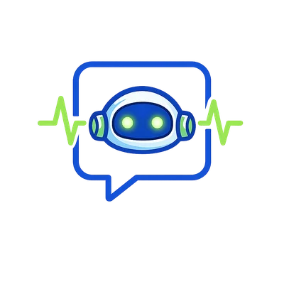 Futuristic Chatbot Icon with Neon Effects