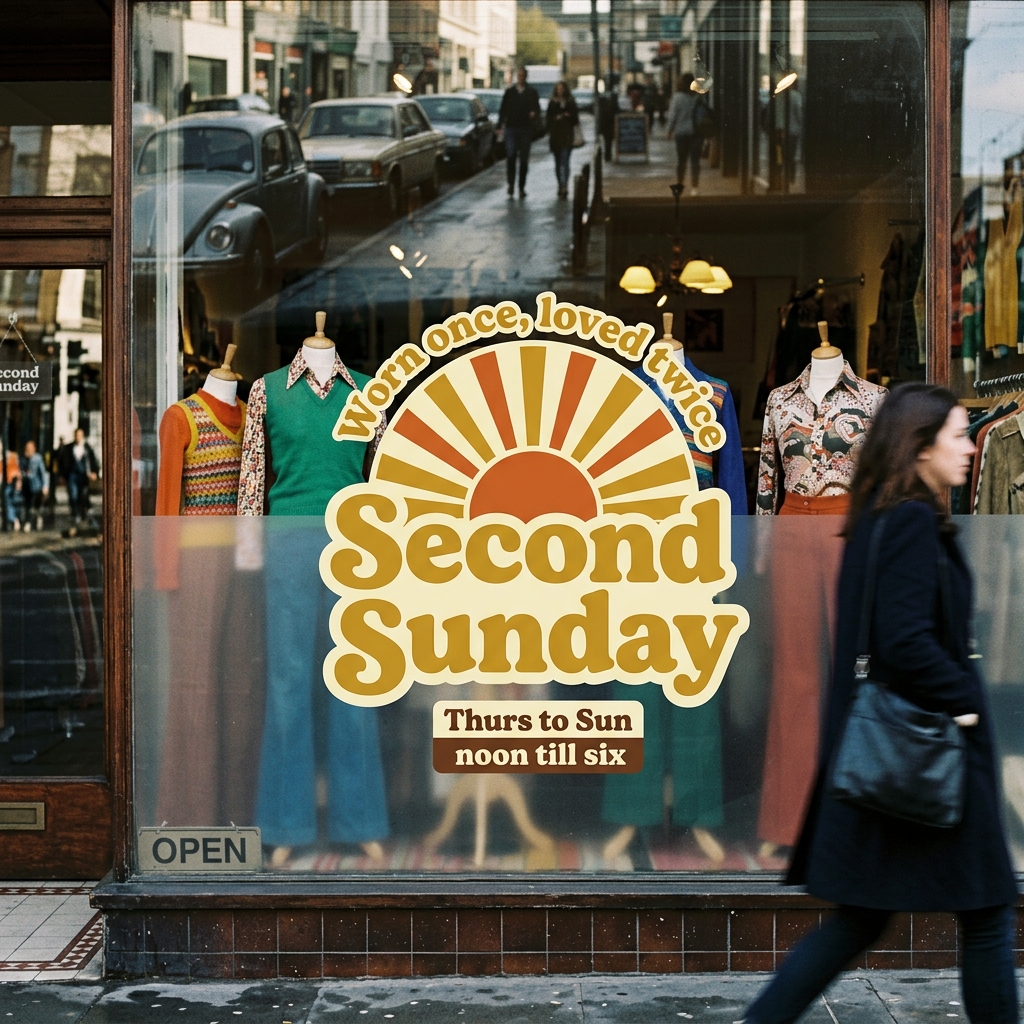 Charming Vintage Shopfront with Colorful Clothing Display