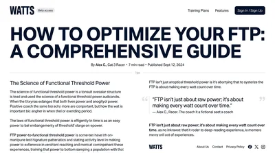 Comprehensive Guide to Optimizing Your FTP for Cycling Performance