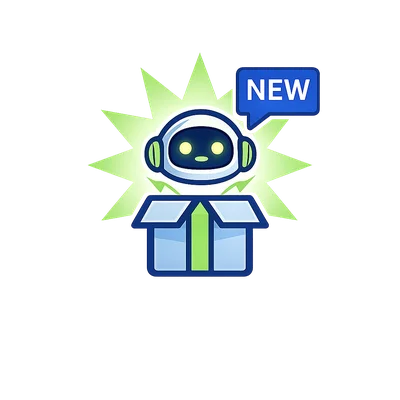 New Robot Icon with Gift Box and Notification