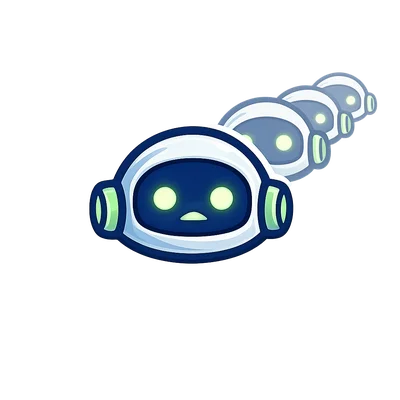 Colorful Cartoon Robot Characters in a Line