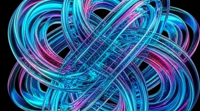 Colorful Abstract Knot Design with Vibrant Hues
