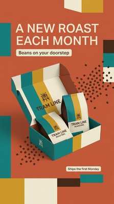 Monthly Coffee Subscription Box Featuring Tram Line Roasters