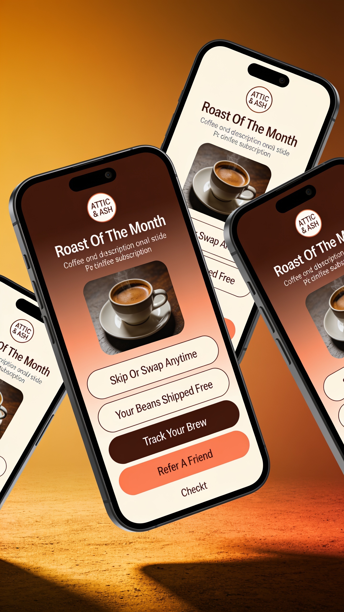 Coffee Subscription App Interface for Monthly Roast Selection