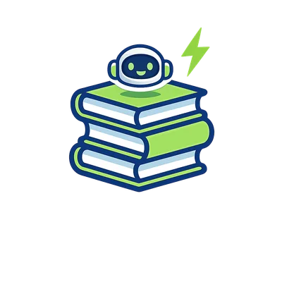 Creative Illustration of a Robot on Stacked Books