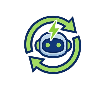 Modern Robot Icon with Refresh Symbol and Lightning