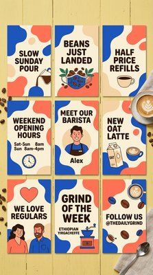 Coffee Shop Promotions and Announcements