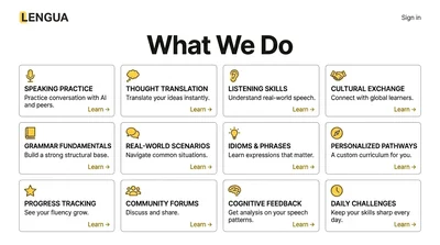 Comprehensive Language Learning Features Overview