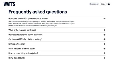 FAQ Section for WATTS Plan Customization and Features