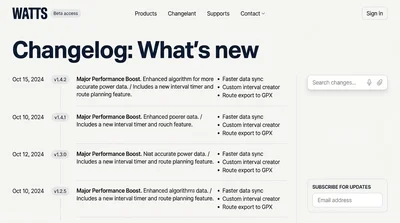 WATTS Changelog: Latest Updates and Features