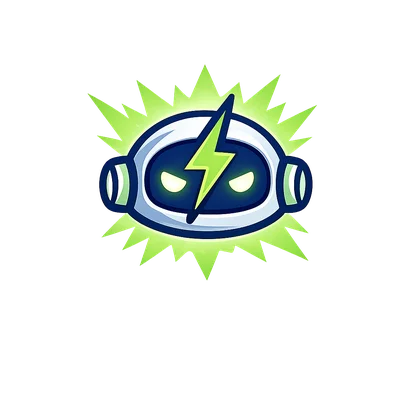 Futuristic Robot Icon with Electric Bolt