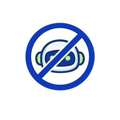 Prohibition Symbol Featuring a Robot Icon