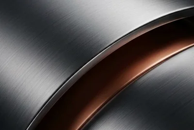 Close-up of Polished Metal and Copper Surface