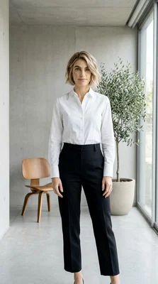 Professional Woman in Modern Office Attire