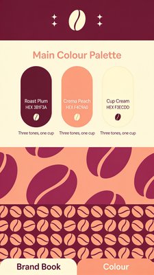 Color Palette for Brand Book Featuring Coffee Theme