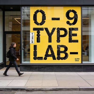 Modern Typography Display in Urban Setting