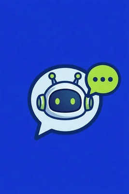 Friendly Robot Character in Speech Bubble Design