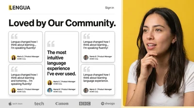 Community Testimonials for Lengua Language Learning Platform