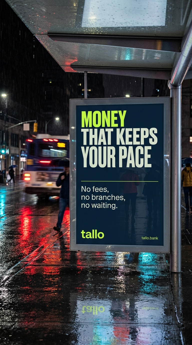 Innovative Financial Advertisement at Night