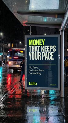 Innovative Financial Advertisement at Night