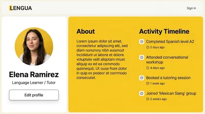 Profile Overview of Elena Ramirez, Language Learner and Tutor