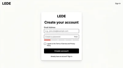 User Registration Form for LEDE Platform