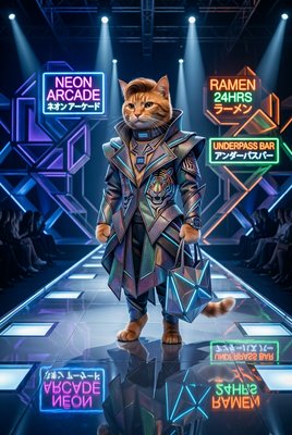 Neon Cat Fashion Show
