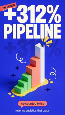 Revenue Growth Visualization with Bold Statistics