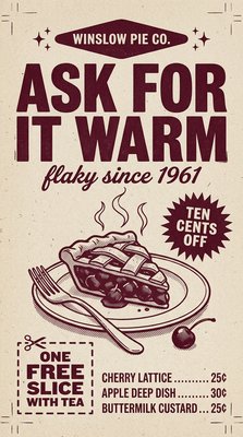 Vintage Pie Shop Advertising Poster