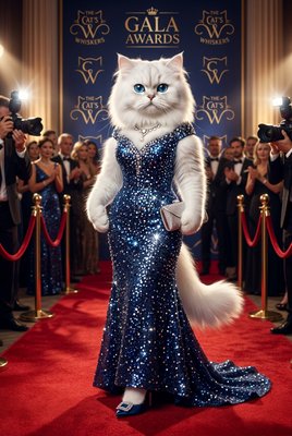 Persian Cat - Red Carpet Glamour