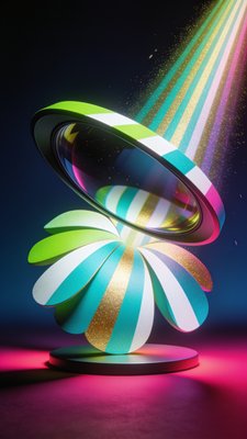 Vibrant Abstract Optical Art with Light Rays