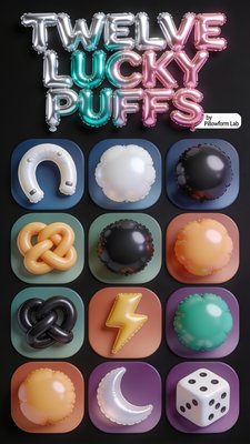 Colorful Inflatable Icons - Twelve Lucky Puffs
