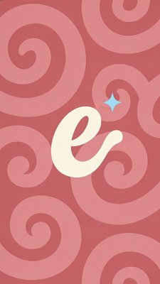 Stylish Swirl Background with Elegant Letter 'e'