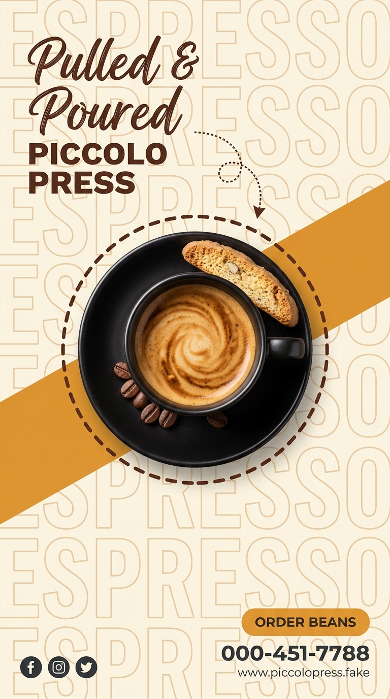 Pulled & Poured: Piccolo Press Coffee Advertisement