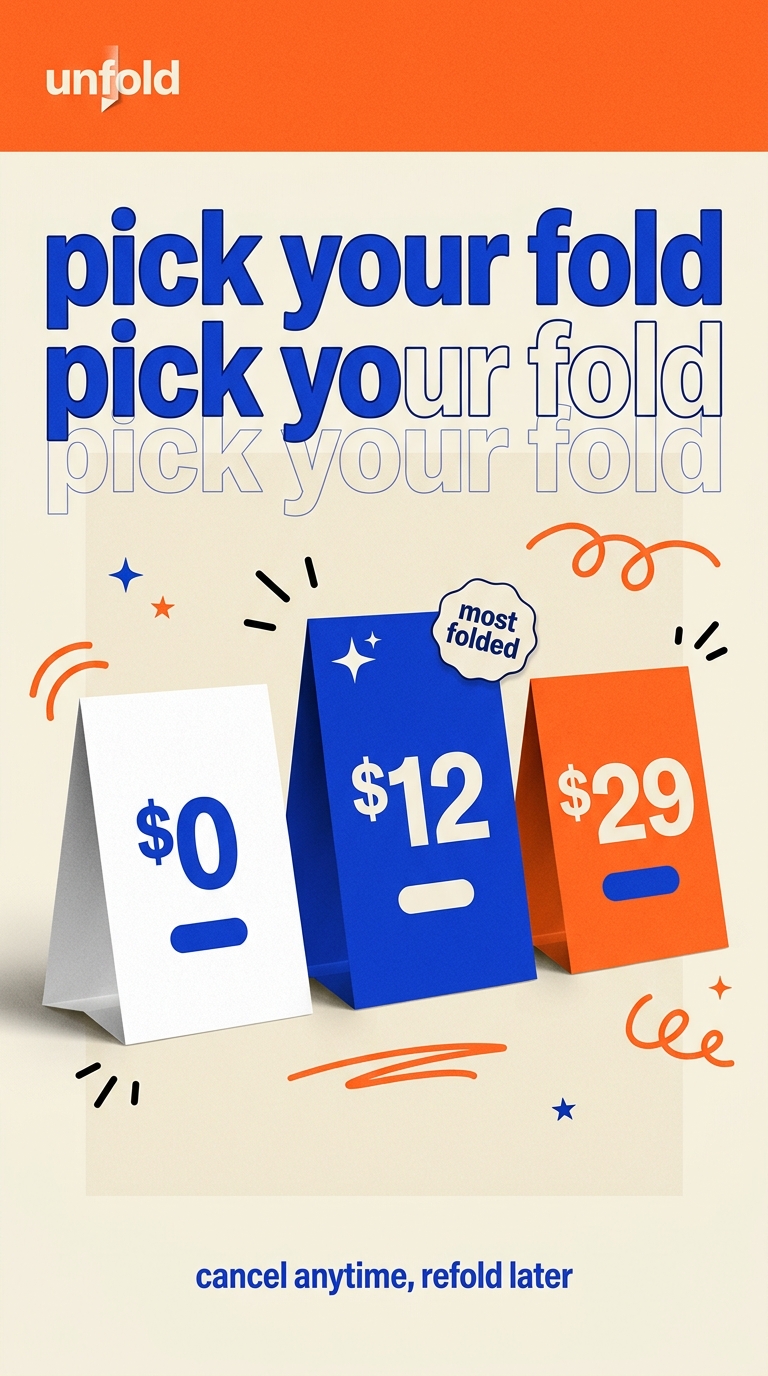 Promotional Image for Unfold Subscription Plans