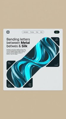 Innovative Design of Metal and Silk Typography